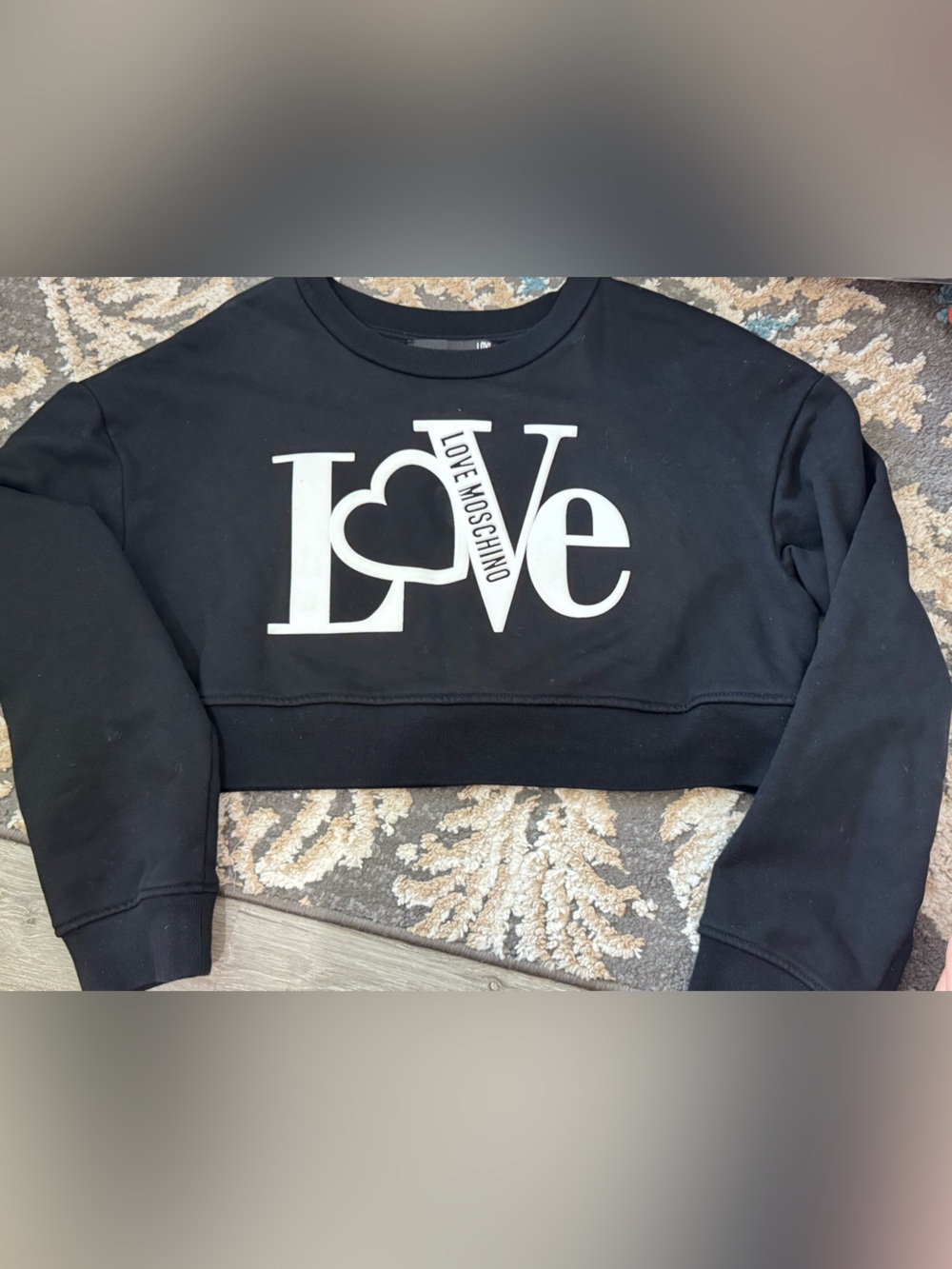 Moschino Black Kids Sweatshirt with White LOVE Logo